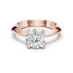 Gold Jewelry L36-8, Round center stone, Rose Gold