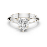 Gold Jewelry L36-8, Heart center stone, White Gold