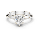 Gold Jewelry L36-8, Heart center stone, White Gold