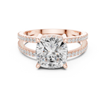 Gold Jewelry, Cushion center stone, Rose Gold, view 4