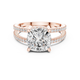 Gold Jewelry, Cushion center stone, Rose Gold, view 4
