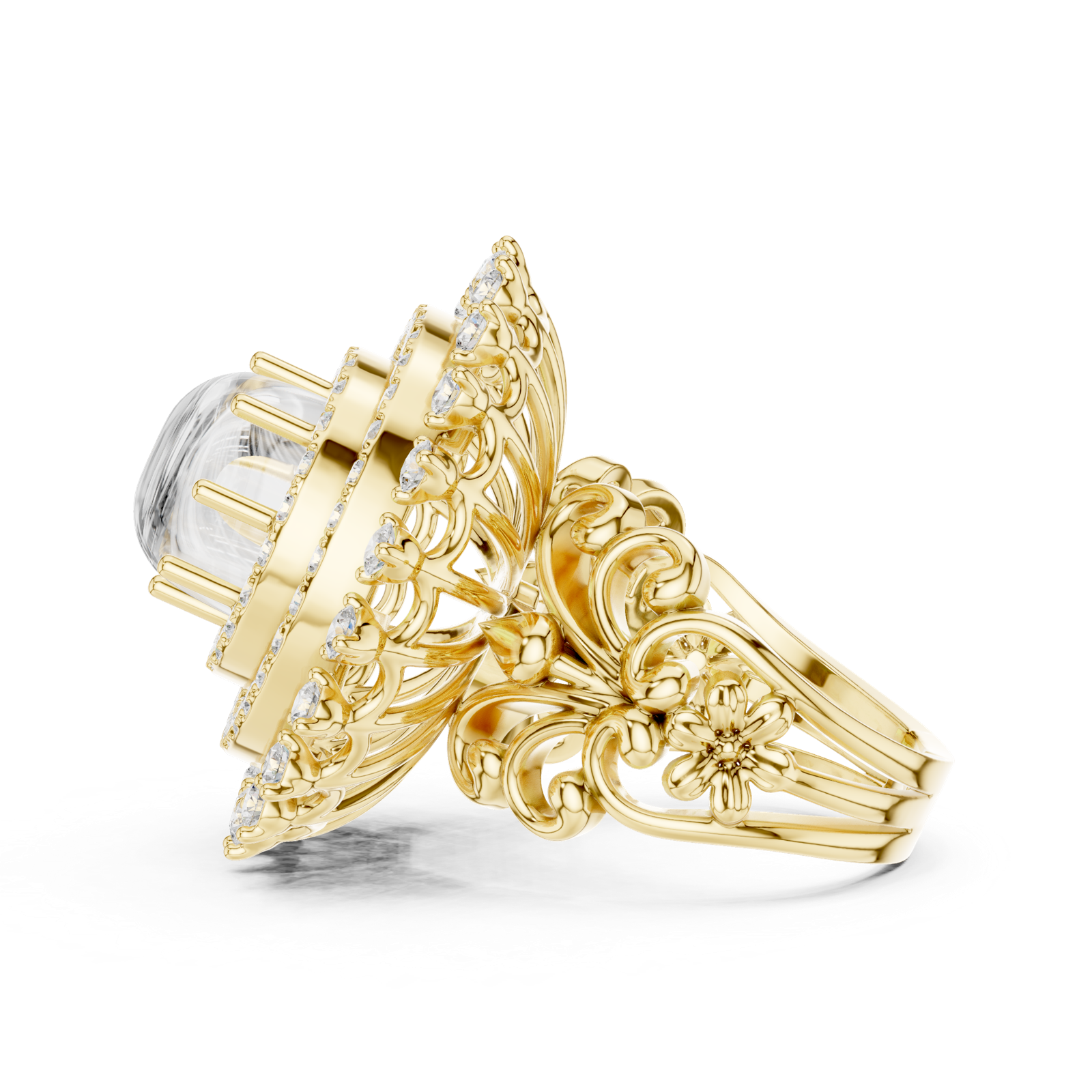 Gold Ring DDLR-749, Yellow Gold, view 3