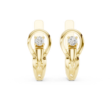 Gold Earrings L03-15, Yellow Gold, view 4