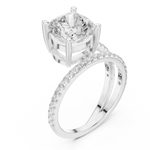 Gold Jewelry, Cushion center stone, White Gold, view 2