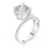 Gold Jewelry, Cushion center stone, White Gold, view 2