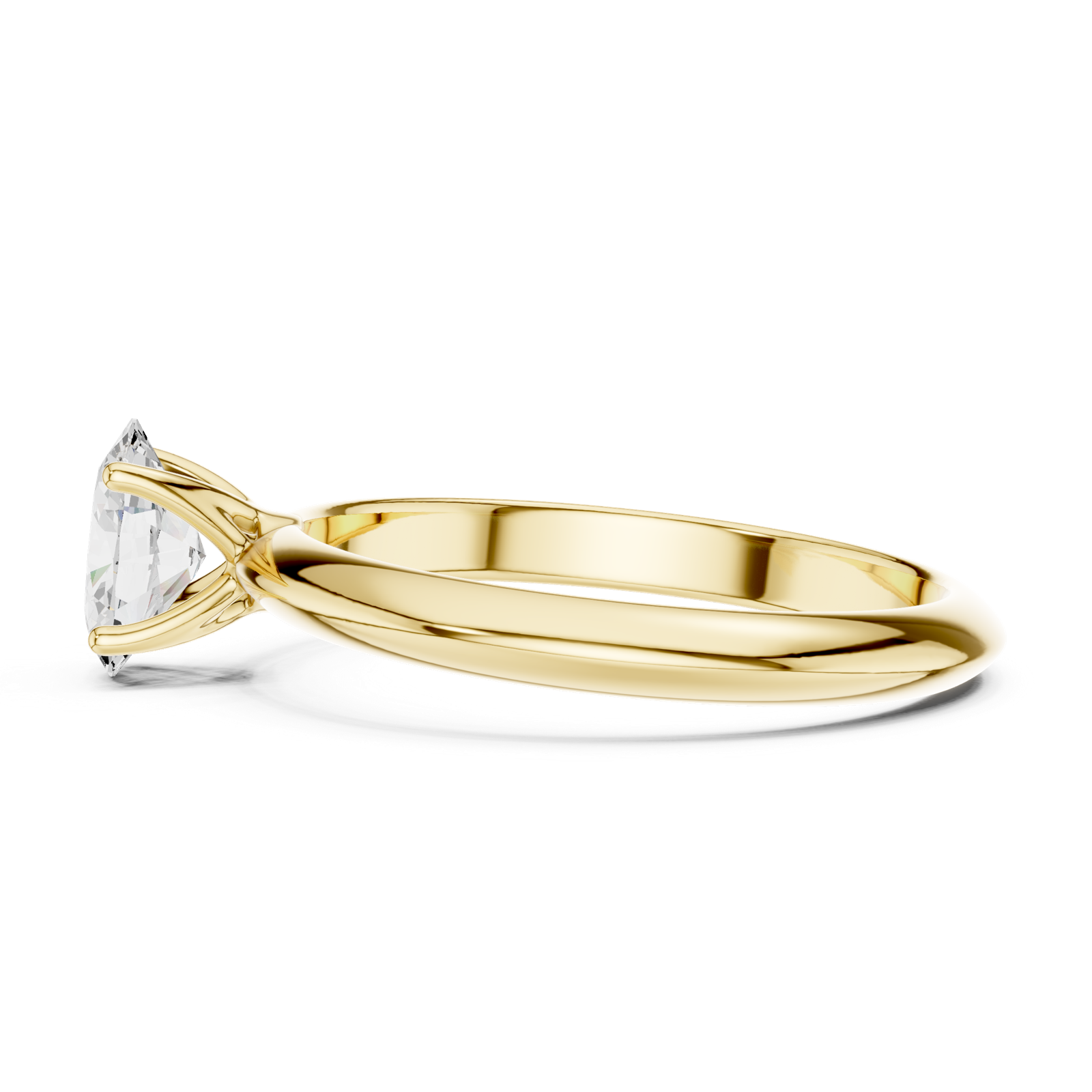 Gold Jewelry L36-6, Oval center stone, Yellow Gold, view 3