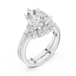 Gold Ring DDLR-440, Pear center stone, White Gold, view 2