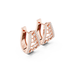14K Solid Gold Lab Diamond Cluster Earrings, Rose Gold, view 1