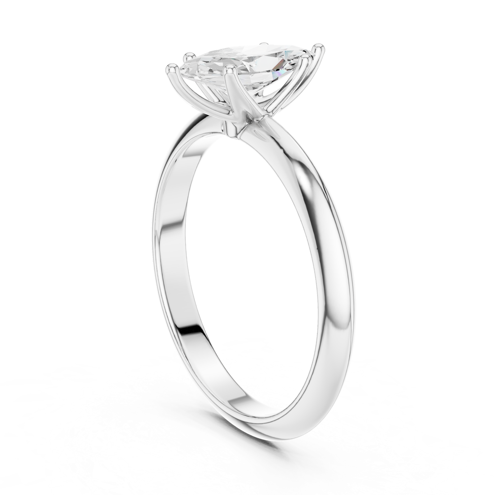 Gold Jewelry L36-6, Marquise center stone, White Gold, view 1