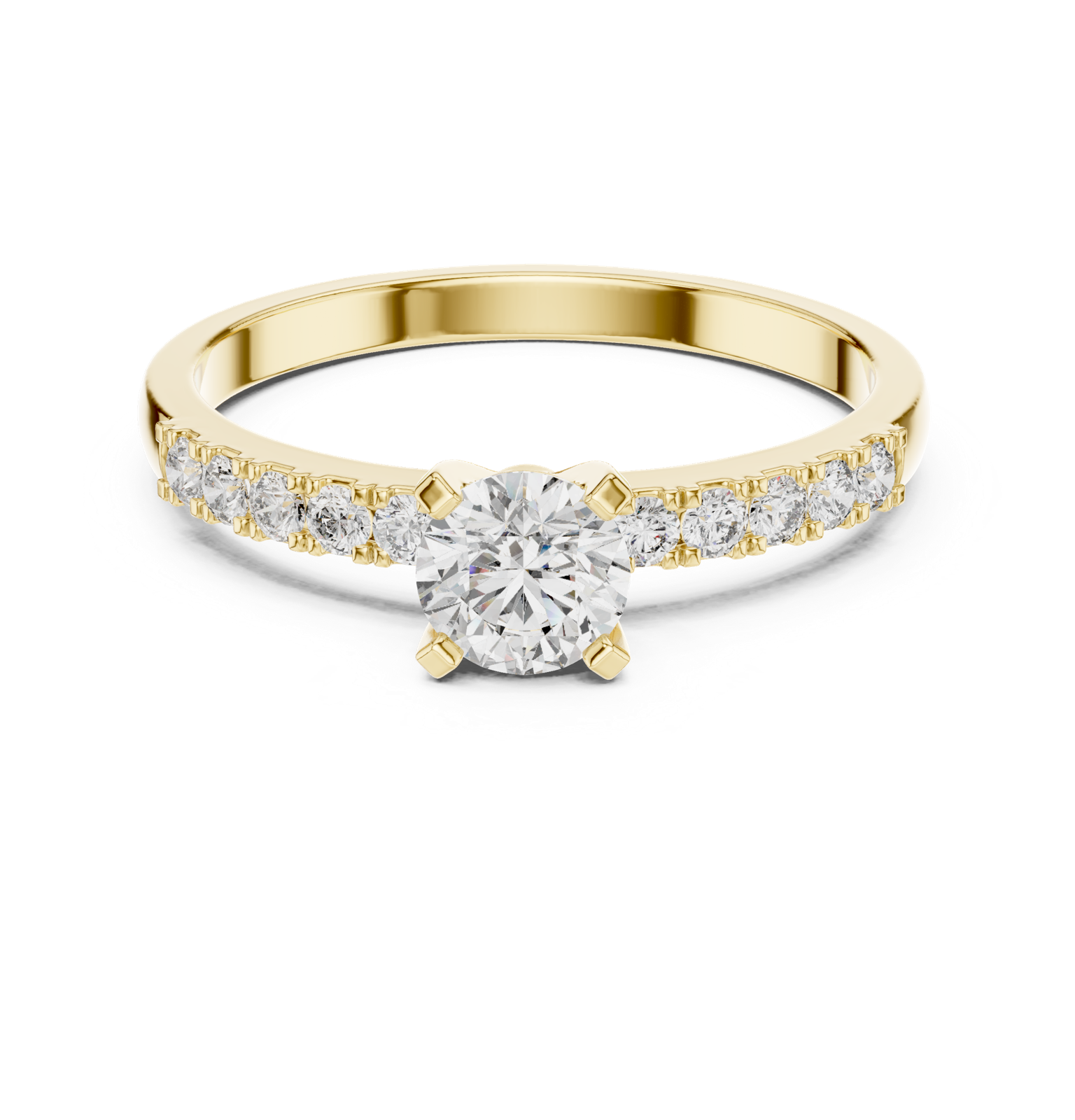 Gold Ring HLR-111, Yellow Gold, view 4