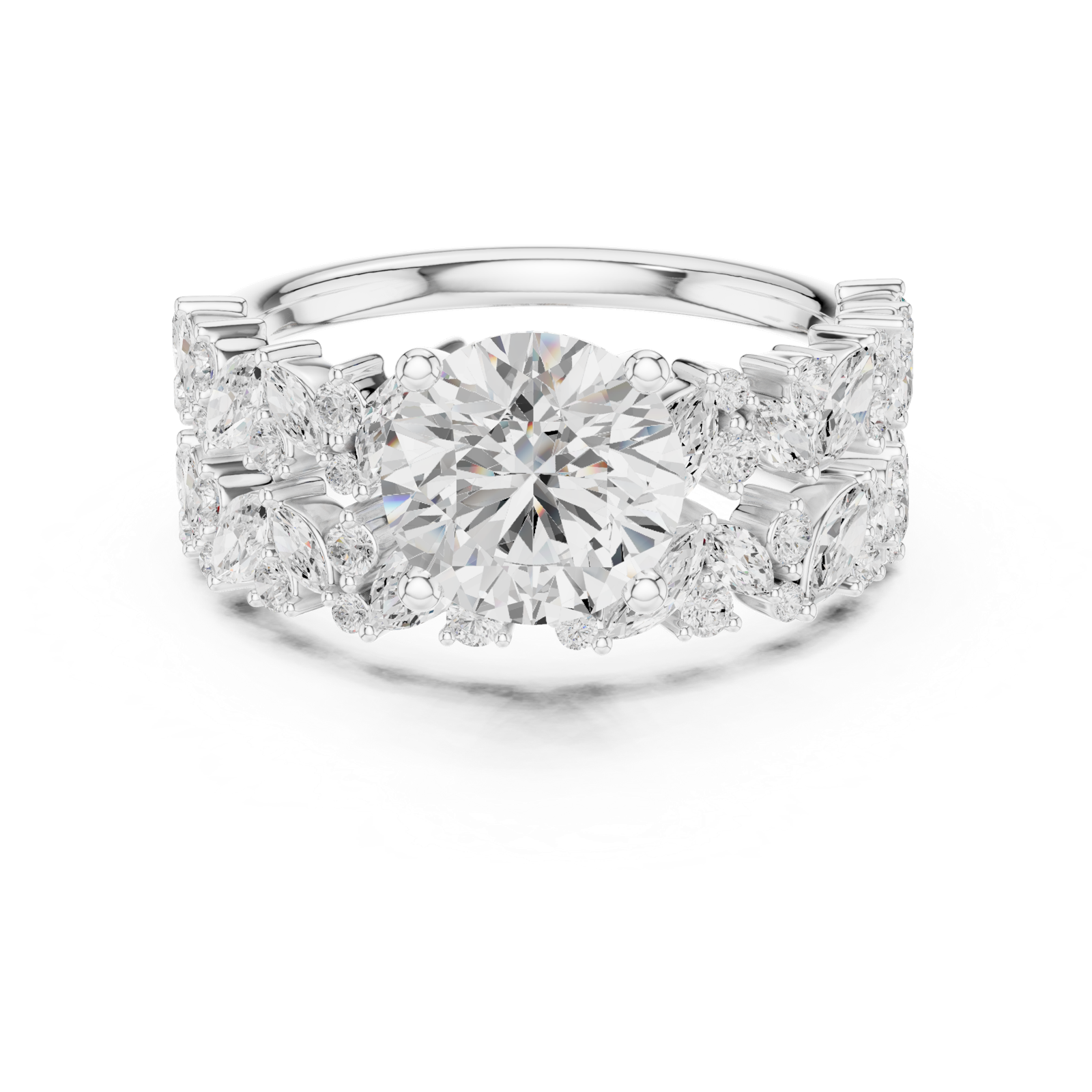 Gold Ring DDLR-939, White Gold, view 4