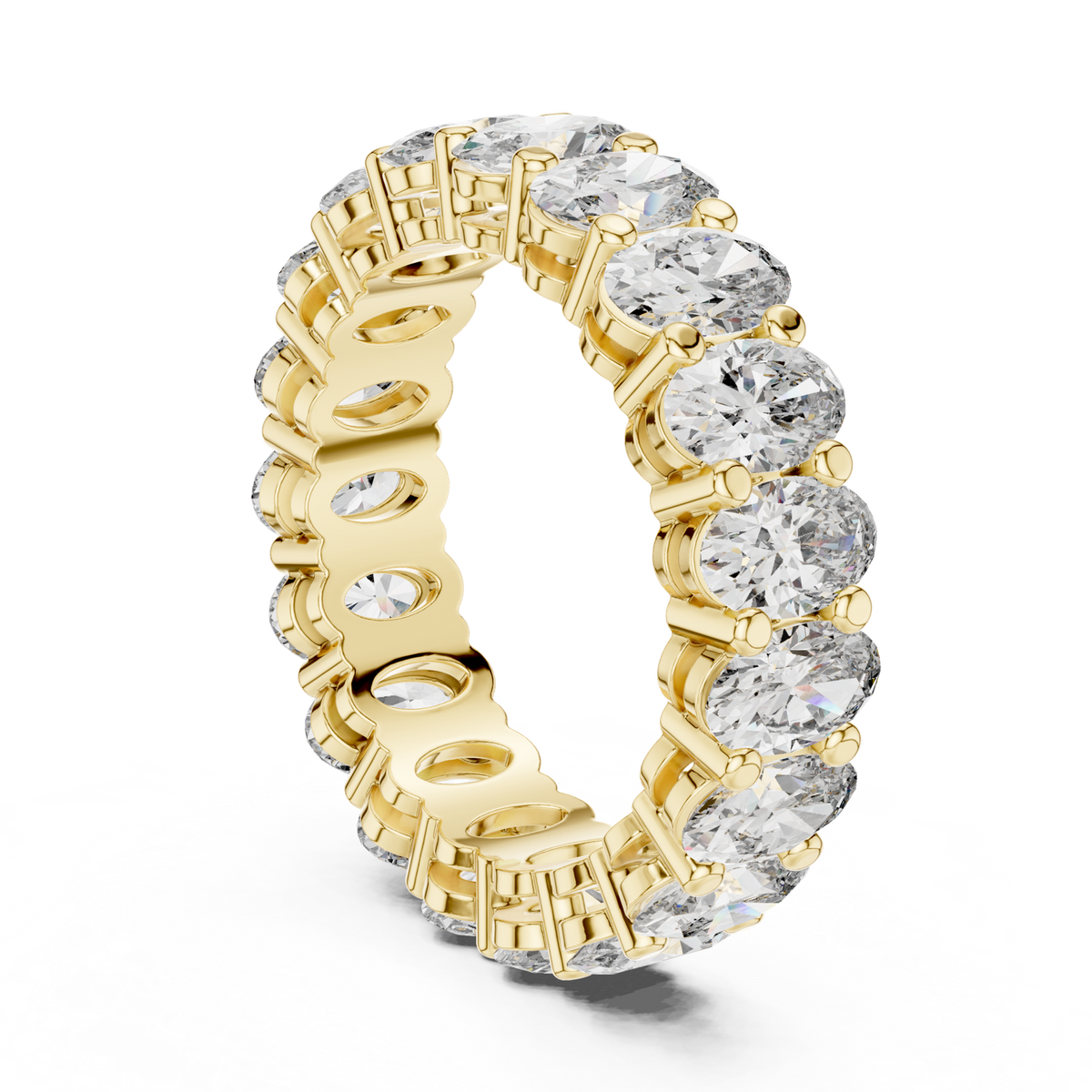 14K Solid Gold Lab Diamond Eternity Ring, Yellow Gold, view 1