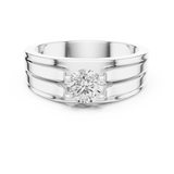 Gold Men's Ring GGR-0031, White Gold, view 4