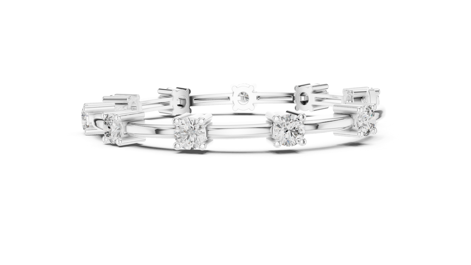 14K Solid Gold Lab Diamond Bracelet, White Gold, view 3