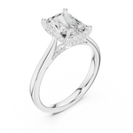 Gold Ring DDLR-163, Radiant center stone, White Gold, view 2