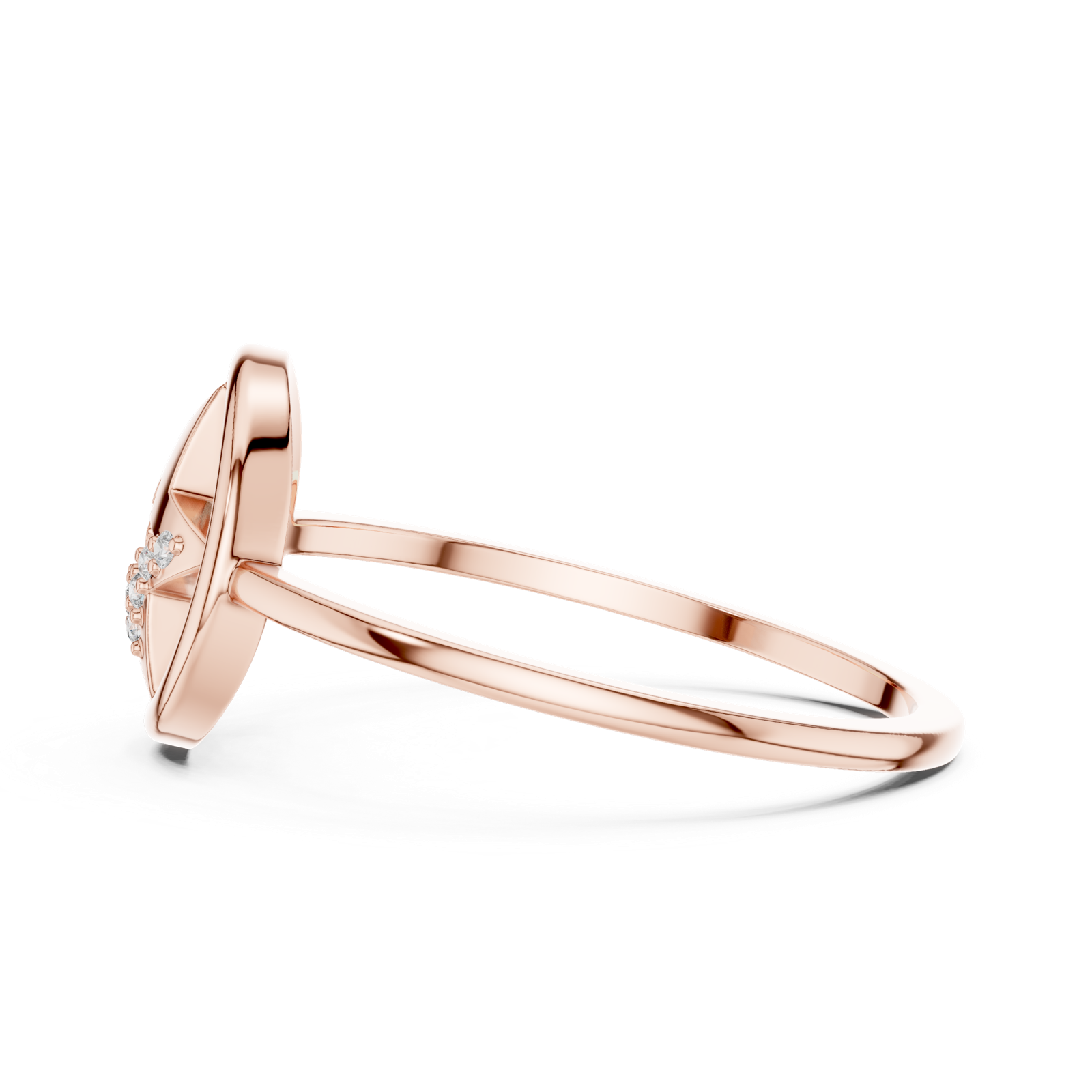 Gold Ring DR-6233, Rose Gold, view 3