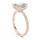 Gold Jewelry, Emerald center stone, Rose Gold, view 1