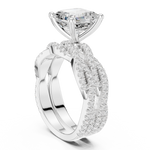 Gold Ring, Asscher center stone, White Gold, view 1