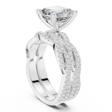 Gold Ring, Asscher center stone, White Gold, view 1