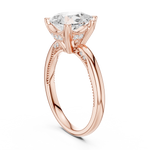 Gold Ring DDLR-175, Pear center stone, Rose Gold, view 1