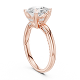 Gold Ring DDLR-175, Pear center stone, Rose Gold, view 1
