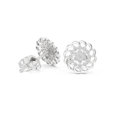Gold Earrings 9-10087E, White Gold, view 1