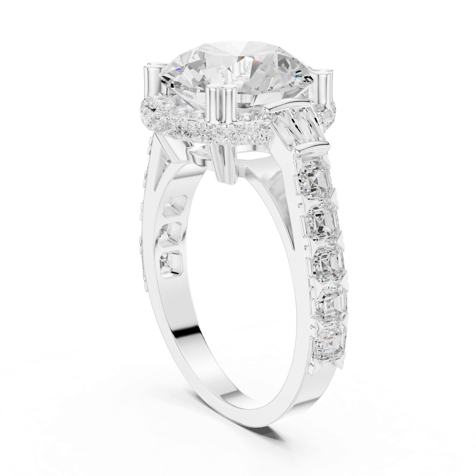 Gold Ring DDLR-354, White Gold, view 1