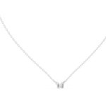 14K Solid Gold Lab Diamond Solitaire Pendant Necklace, White Gold, view 1