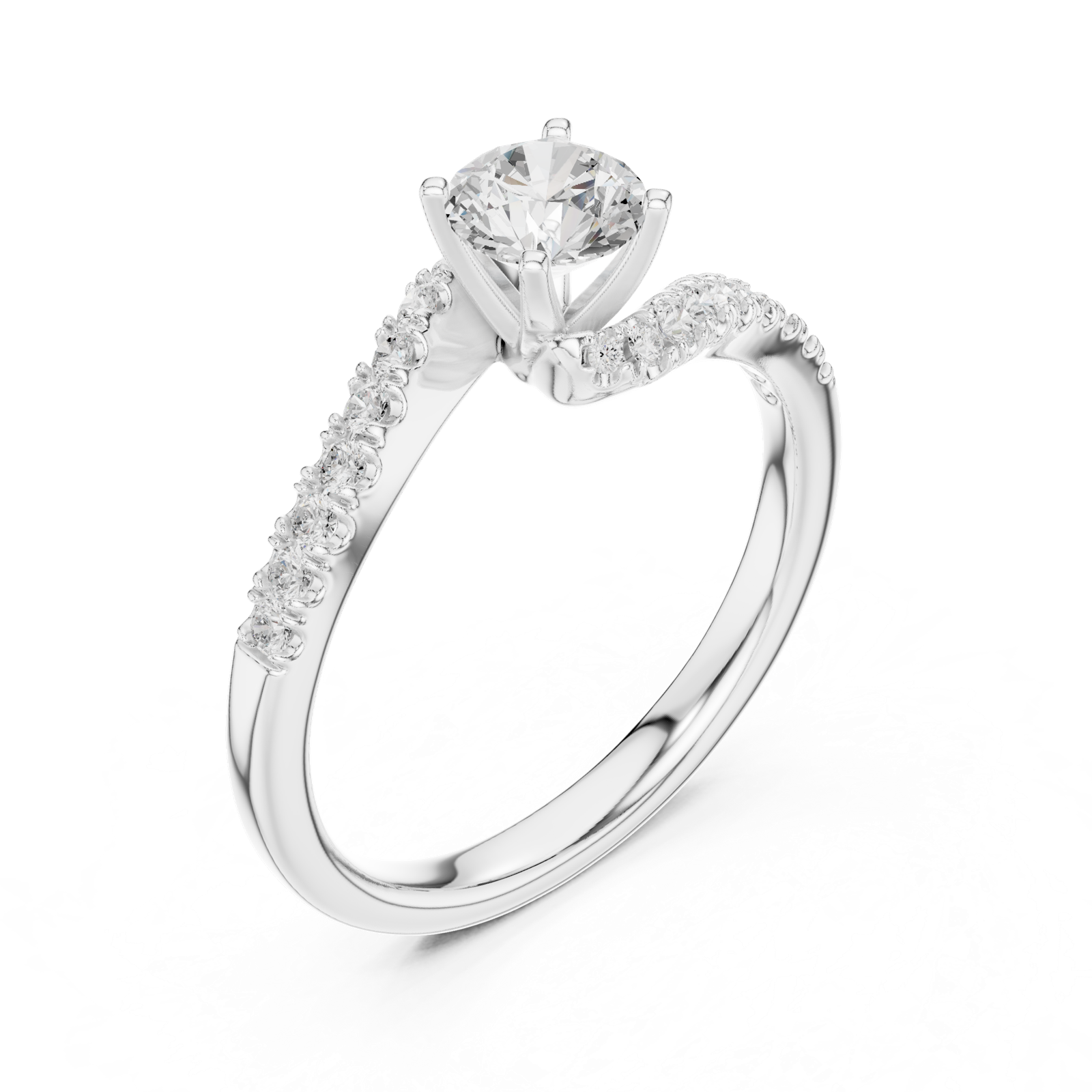 Gold Ring LR-0320, White Gold, view 2