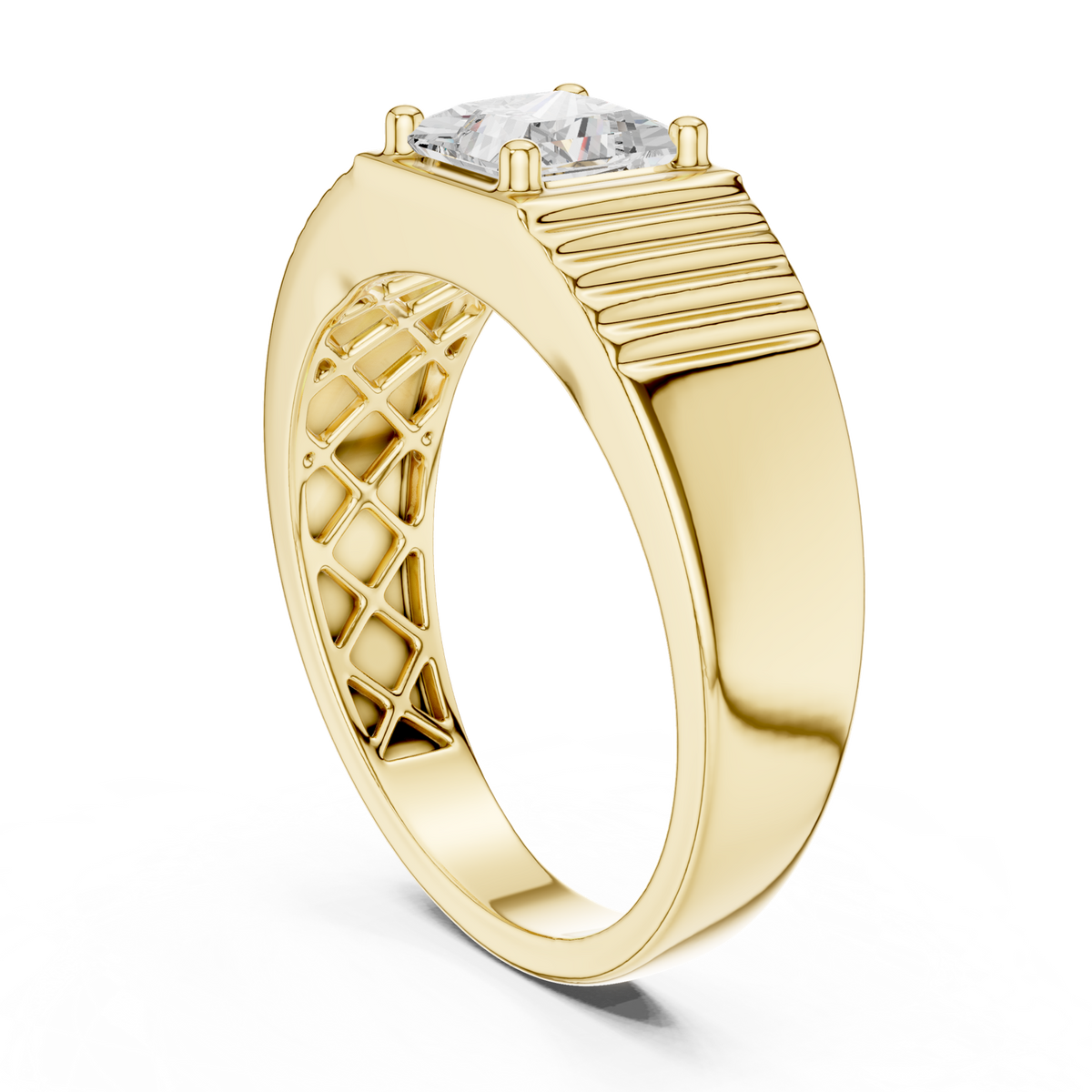 14K Solid Gold Lab Diamond Solitaire Ring, Yellow Gold, view 1