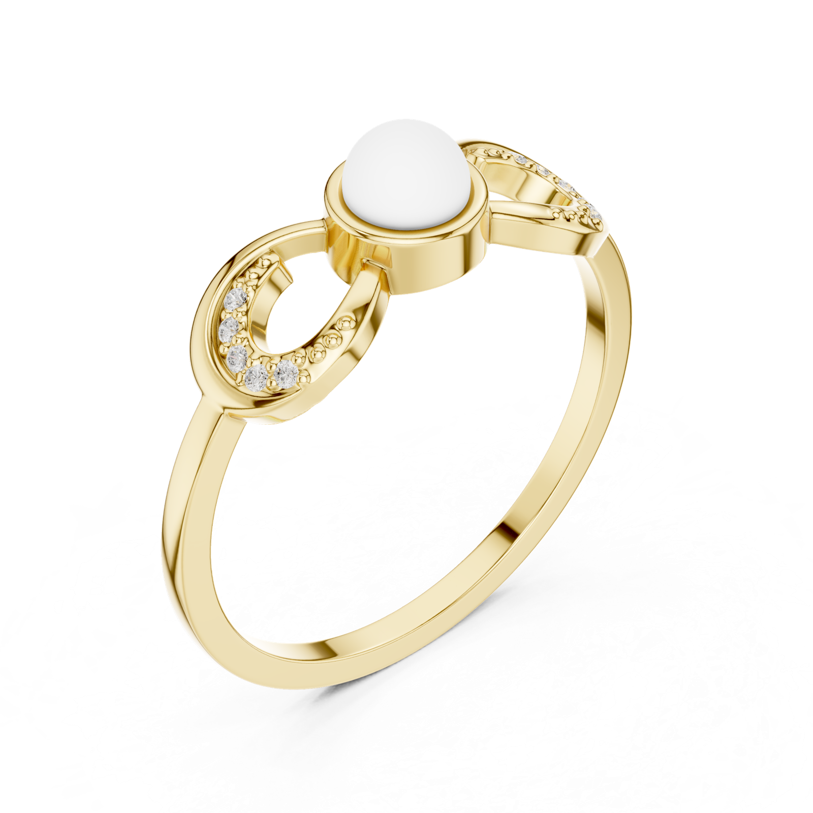 Gold Ring DDLR-743, Yellow Gold, view 2