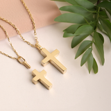 Cross Necklace - 14K or 18K Personalized Cremation Urn Ashes Necklace with Cross Pendant