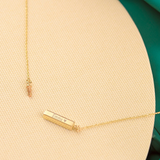 Purnebu Bar Necklace - 14K or 18K Personalized Cremation Urn Ashes Locket in Bar Design