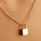 Purnebu Lock Pendant - 14K or 18K Solid Gold Pendant with Cremation Urn Ash Holder Pendant