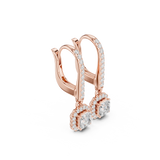 Gold Jewelry DDER-034, Asscher center stone, Rose Gold, view 1
