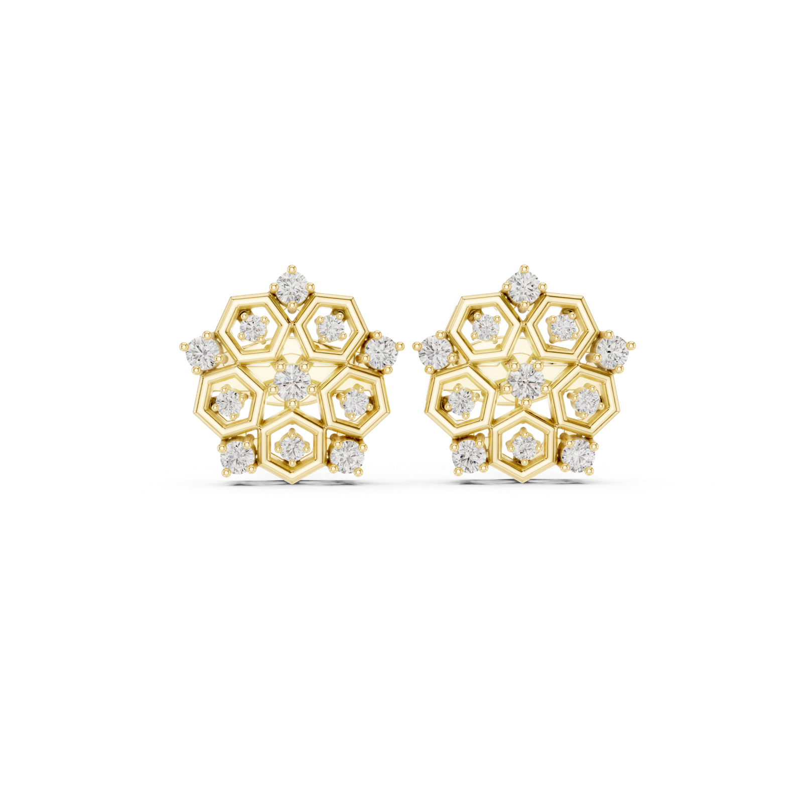 Gold Earrings AGDER-299-RPT, Yellow Gold