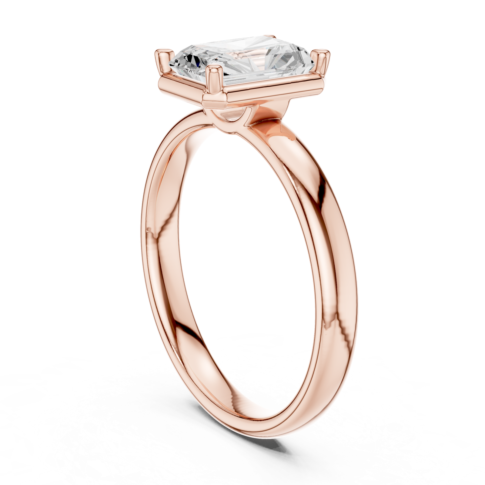Gold Jewelry L36-10, Radiant center stone, Rose Gold, view 1