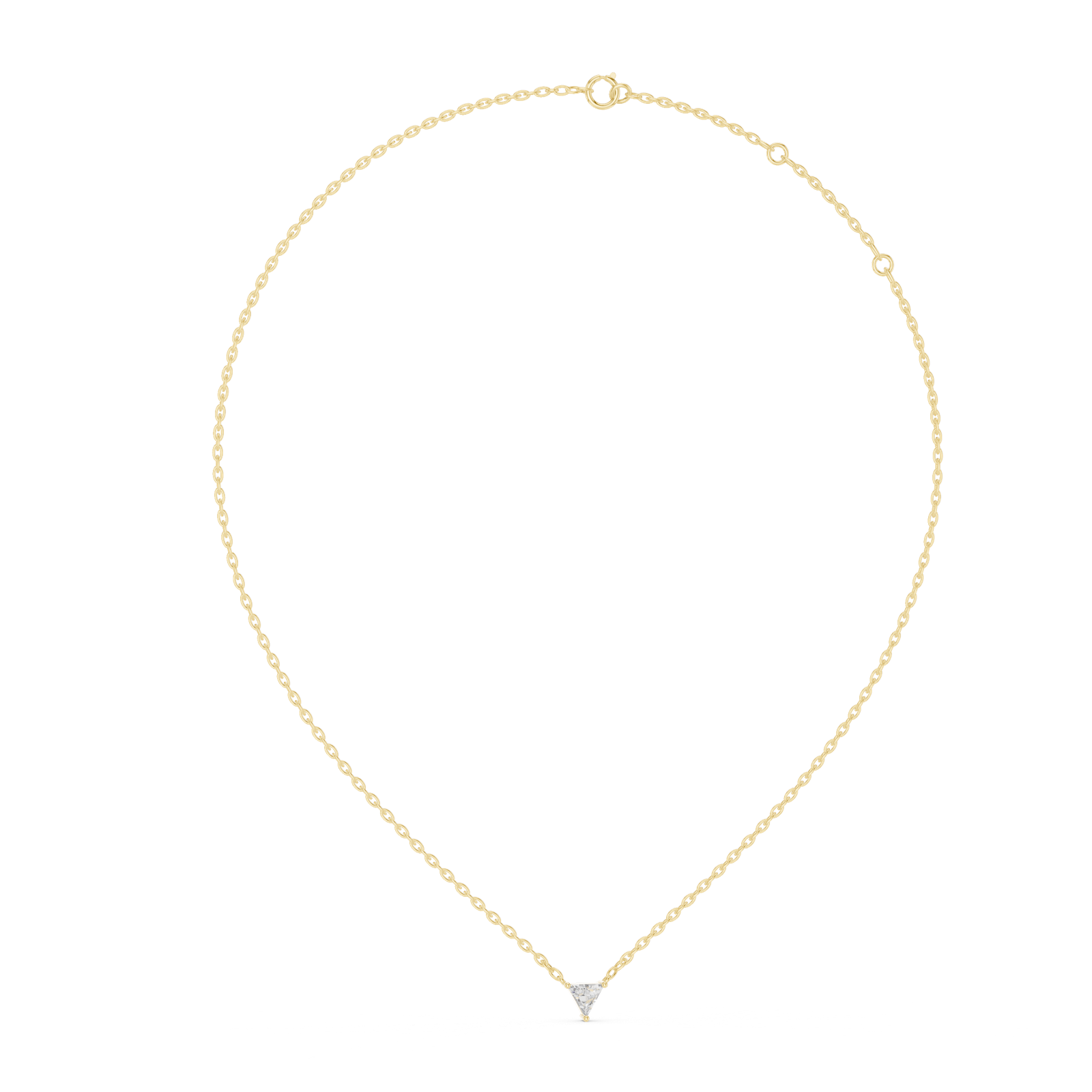 14K Solid Gold Lab Diamond Solitaire Pendant Necklace, Yellow Gold, view 1