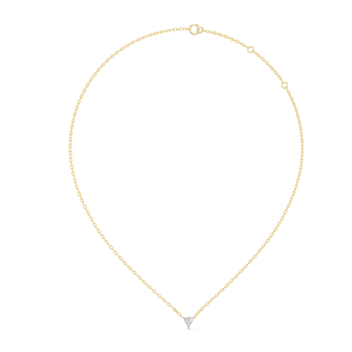 14K Solid Gold Lab Diamond Solitaire Pendant Necklace, Yellow Gold, view 1