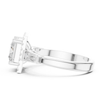 Gold Ring DDLR-342, Princess center stone, White Gold, view 3