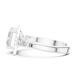 Gold Ring DDLR-342, Princess center stone, White Gold, view 3