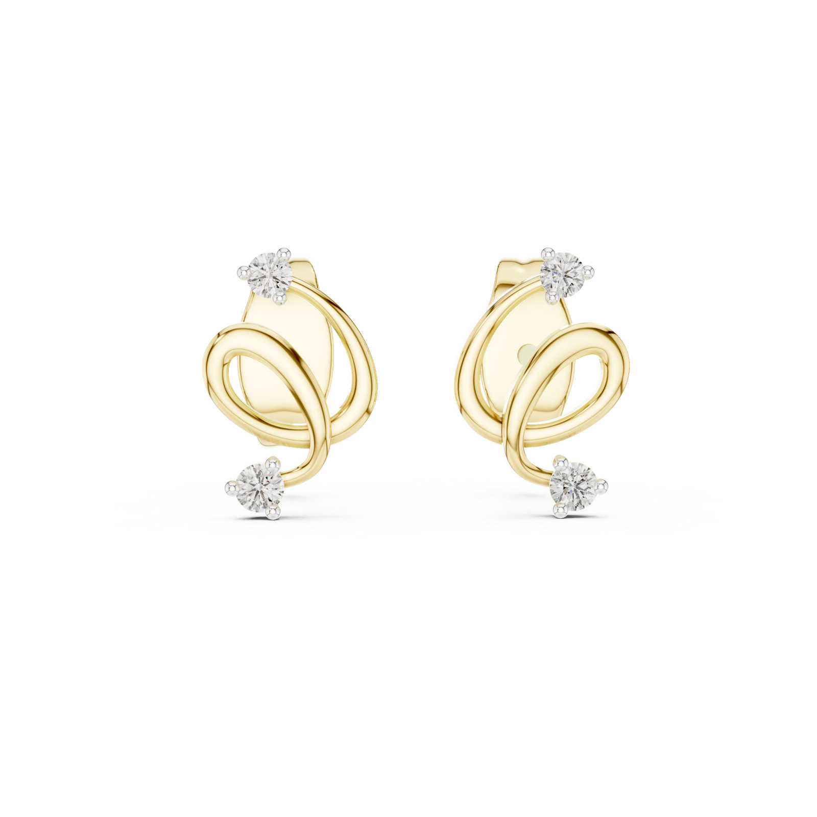 Gold Earrings 12-10002@E, Yellow Gold