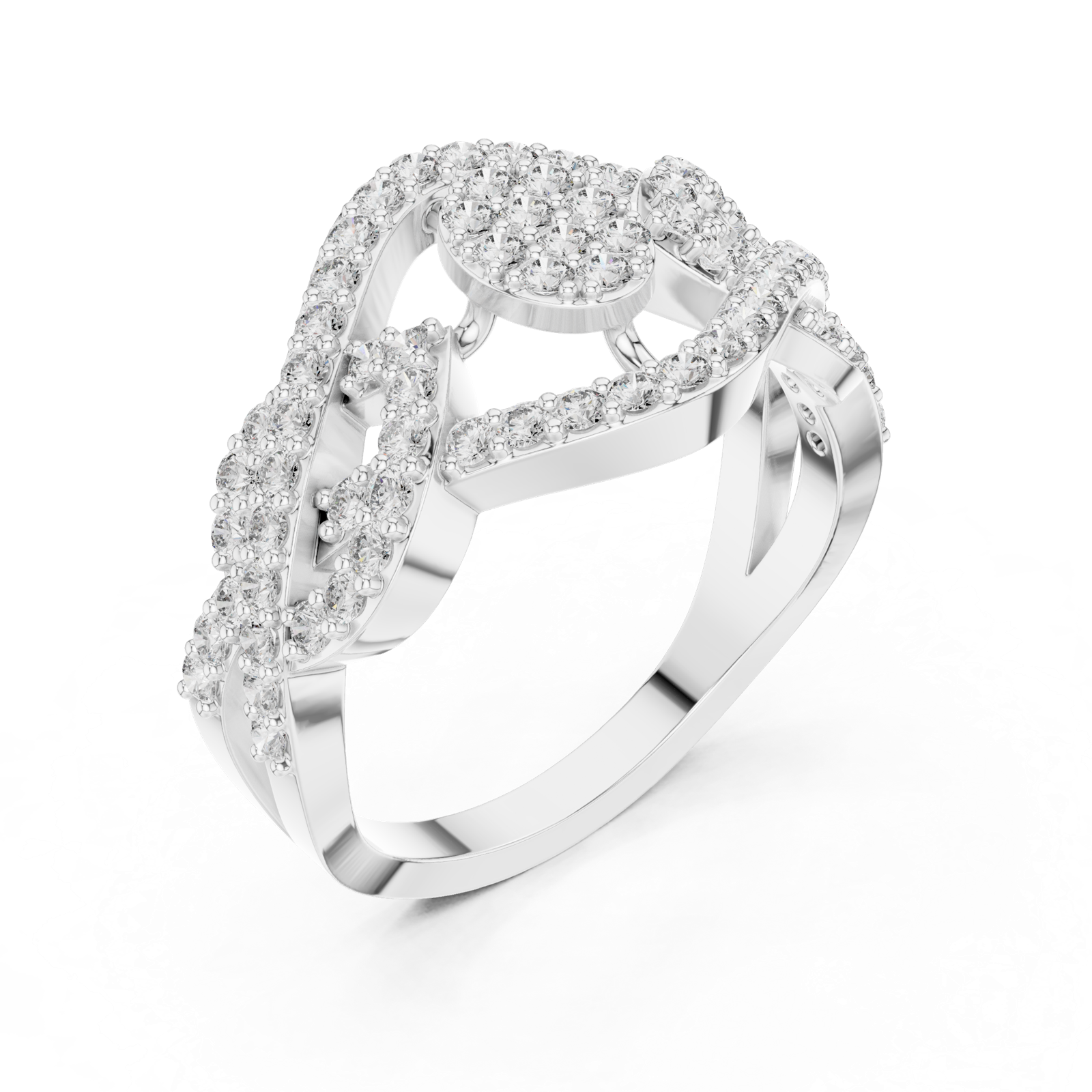 Gold Pendant 9-10062L, White Gold, view 2