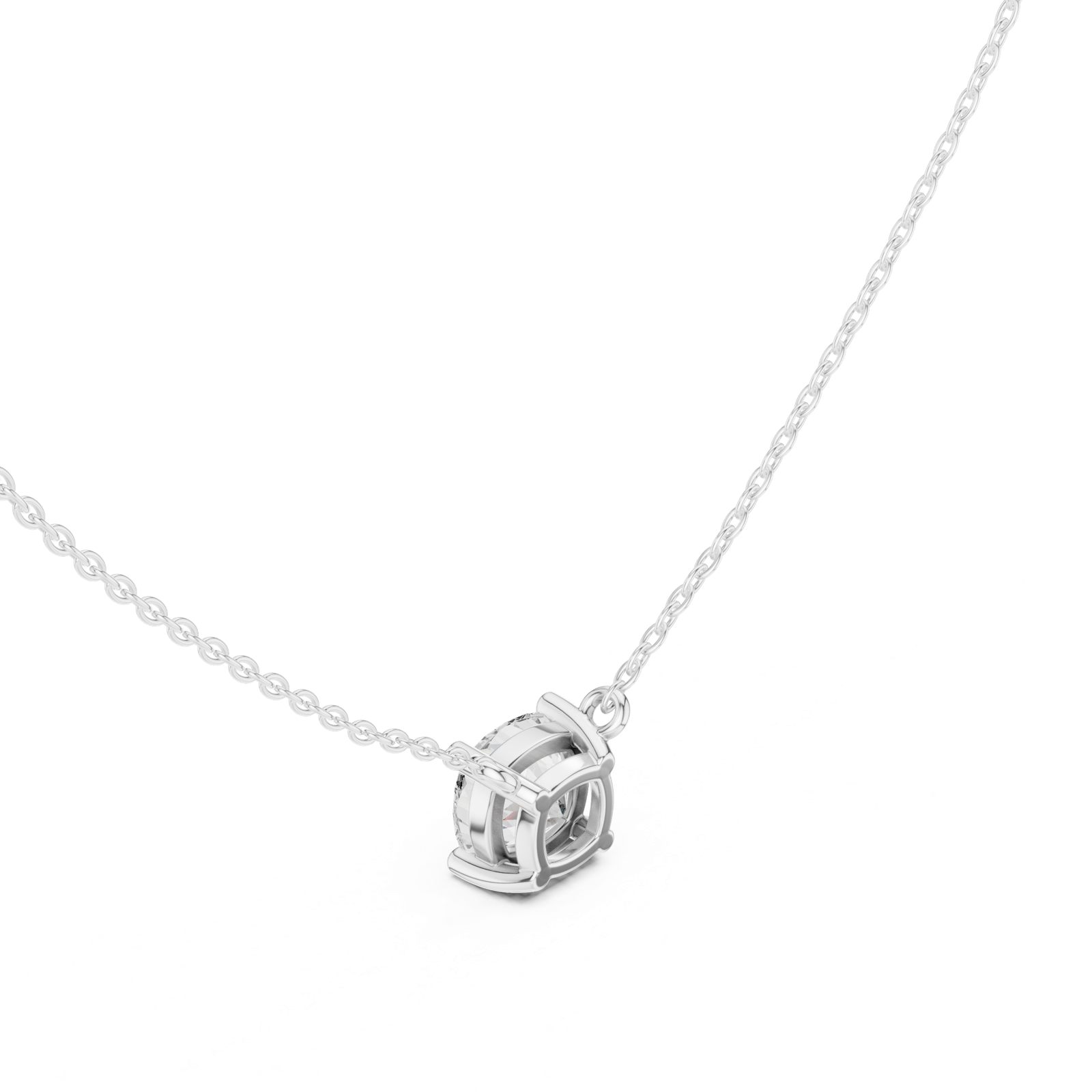 Gold Jewelry, Cushion center stone, White Gold, view 2