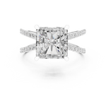 Gold Jewelry L36-25, Radiant center stone, White Gold, view 4