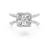 Gold Jewelry L36-25, Radiant center stone, White Gold, view 4