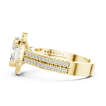 Gold Ring DDLR-341, Oval center stone, Yellow Gold, view 3