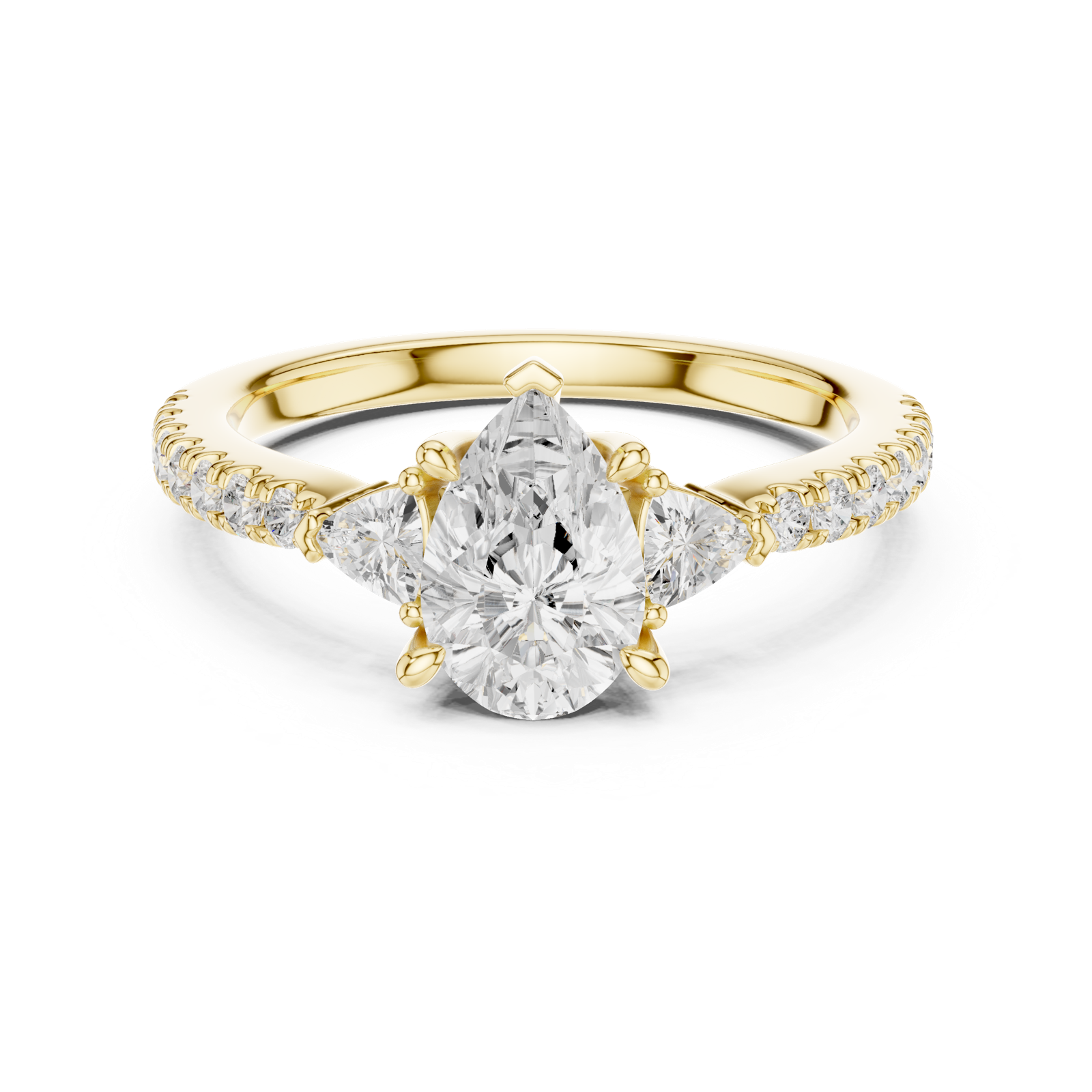 Gold Ring DDLR-860, Yellow Gold, view 4