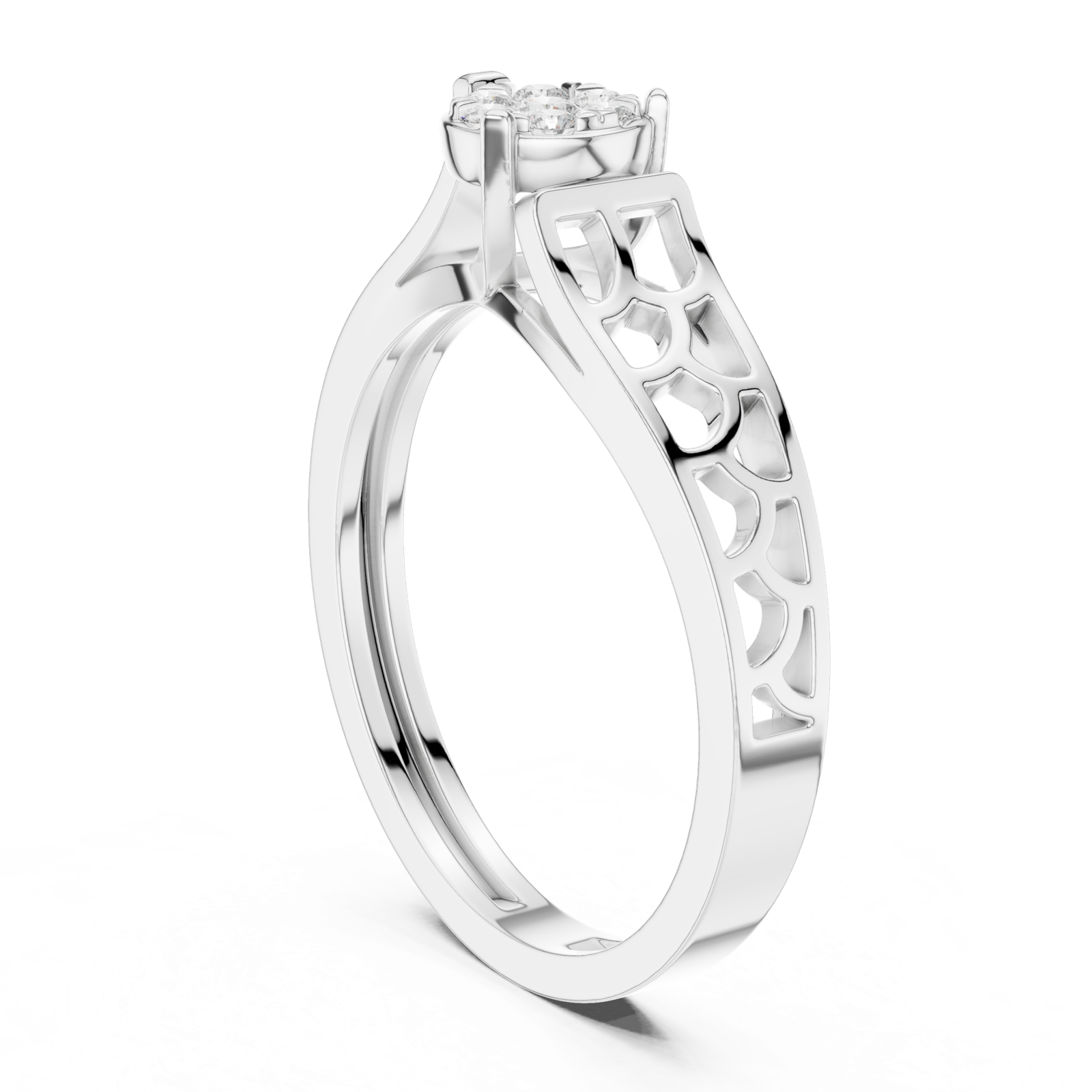 Gold Ring DDLR-824, White Gold, view 1