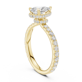 Gold Ring DDLR-165, Pear center stone, Yellow Gold, view 1